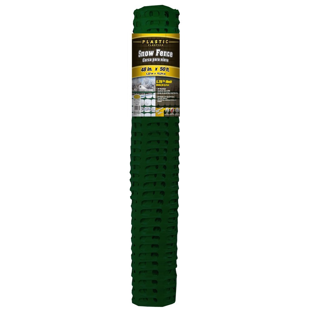 Gilbert & Bennett® 889221A Plastic Snow Fence, Green, 1.75" Mesh, 4' x 50'