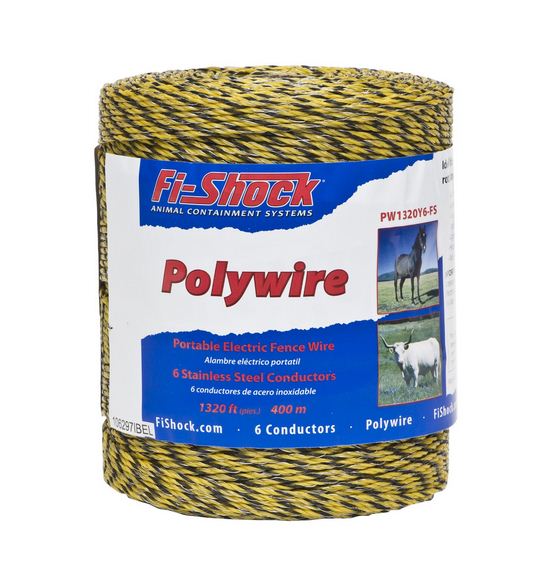 Fi-Shock PW1320Y6-FS Electric Fence Poly Wire, 1320'