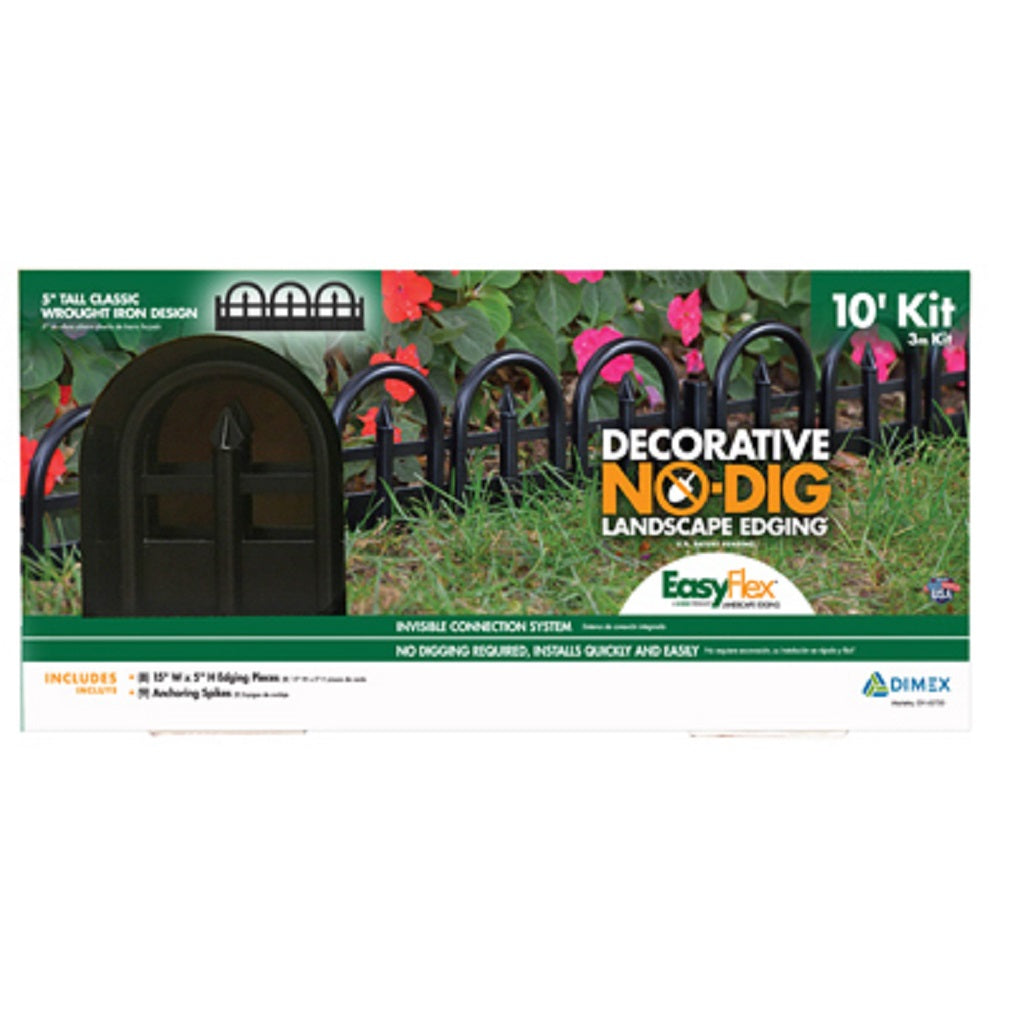 Dimex 3601-10-6 EasyFlex Decorative Landscape Edging Kit, Black, 10 Feet