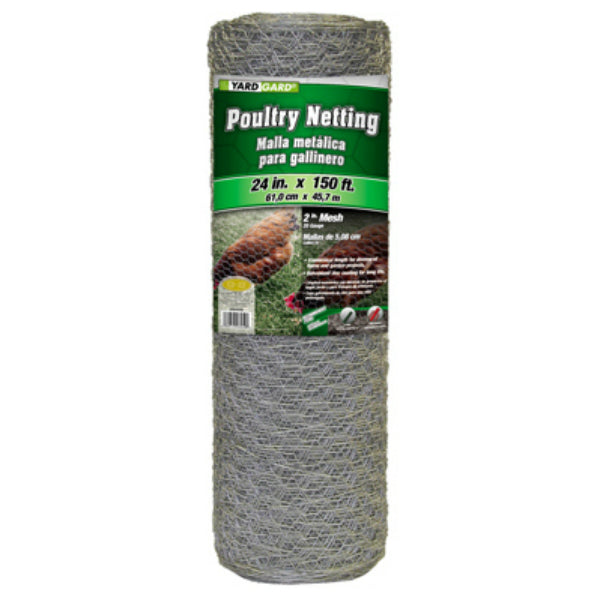 YardGard® 308494B Galvanized Poultry Netting, 20-Gauge, 2" Mesh, 24" x 150'