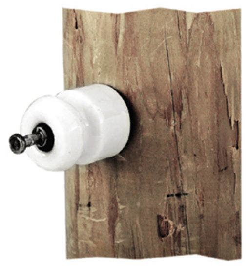 Dare 16D-25 Porcelain Insulator with Washer & Double Headed Nail, 25 Pack