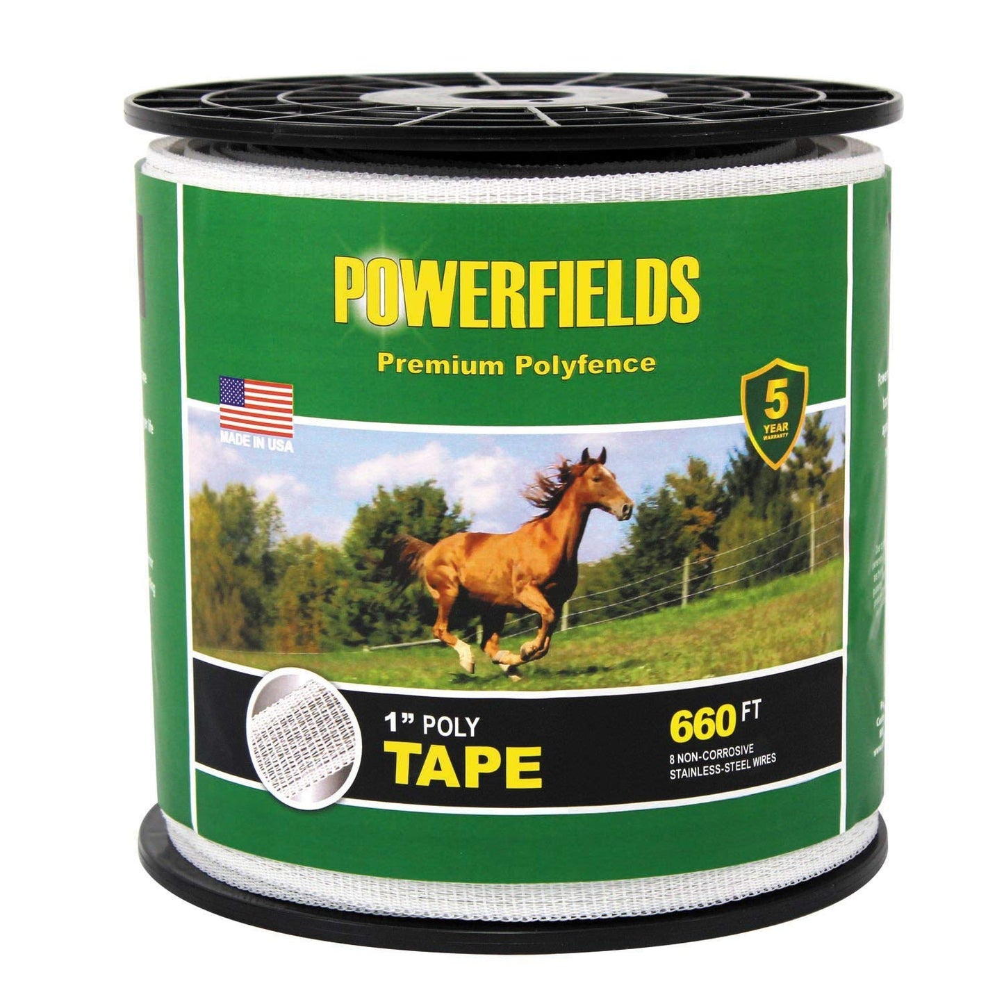 Powerfields EW10-660 Premium Polyfence Polytape, White, 1" x 660'