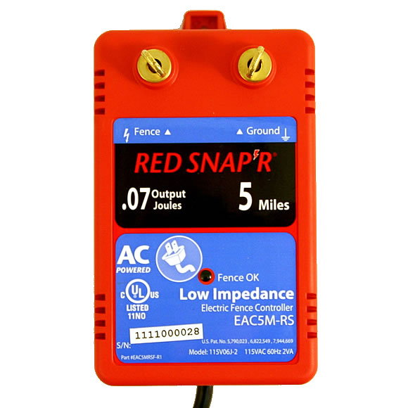 Red Snap'r EAC5M-RS 5 Mile AC Low Impedance Fence Charger