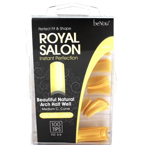 BE YOU SALON COLOR NAIL FRENCH/ROYAL 100TIPS/PK GOLDEN LIGHT