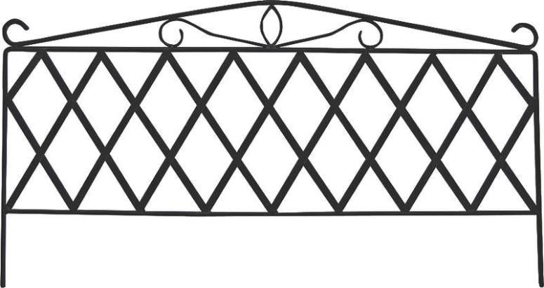 Mintcraft GF-3179 Black Garden Fence, 15-3/4"H x 29-1/2"W