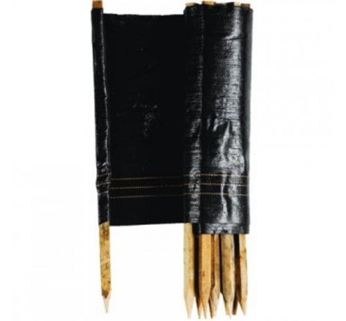 Mutual Industries 14987-2-2410 Silt Fence With Stakes, 24" x 100', Black